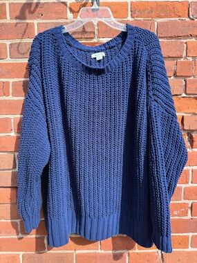 American Eagle Outfitters Oversized Navy Chunky Knit Top